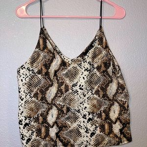 Snake print crop cami